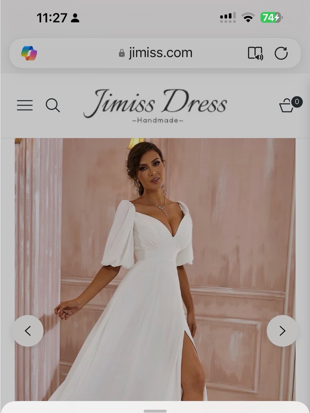 Brand New! Ivory-White Off-Shoulder Puff Sleeve Wedding Dress with Slit - Picture 3 of 8
